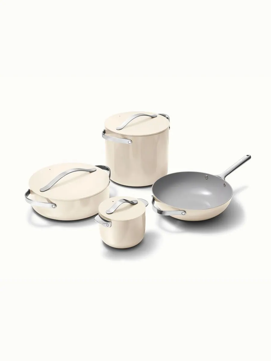 Набор посуды Cookware Plus с антипригарным покрытием, 8 предметов Caraway — изображение 1 из 5, бежевый