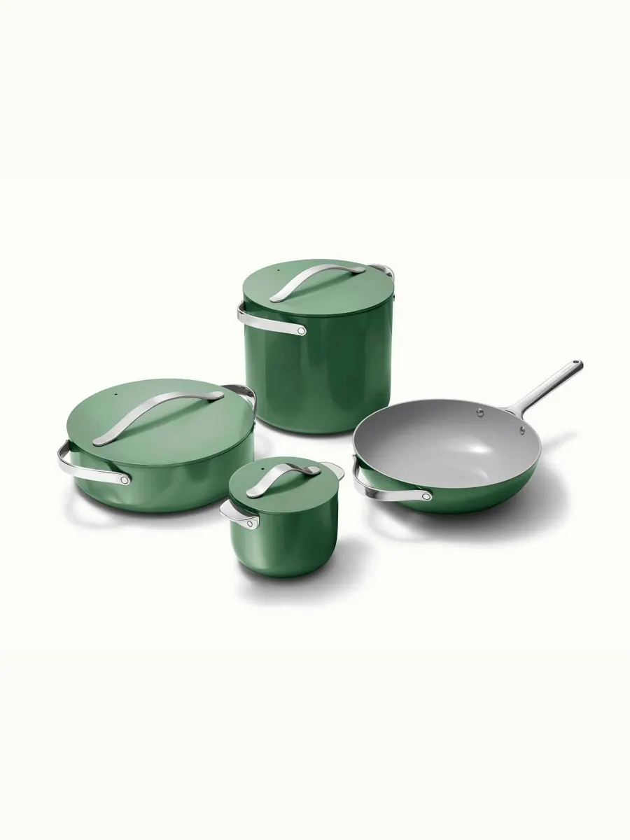 Набор посуды Cookware Plus с антипригарным покрытием, 8 предметов Caraway — зеленый