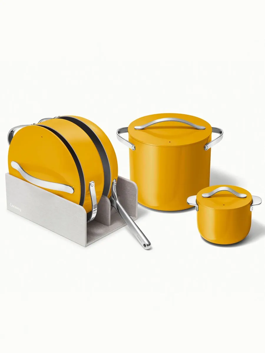 Набор посуды Cookware Plus с антипригарным покрытием, 8 предметов Caraway — изображение 2 из 4, оранжевый