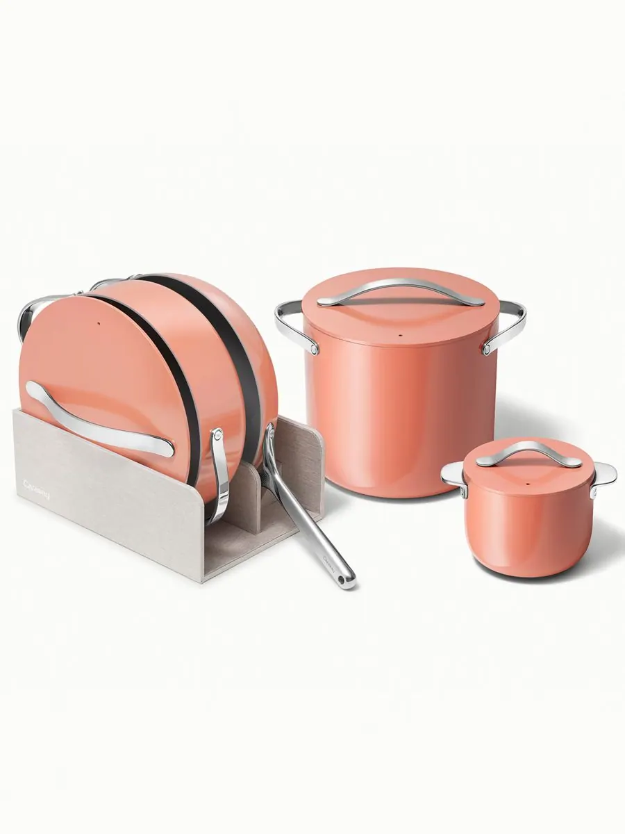 Набор посуды Cookware Plus с антипригарным покрытием, 8 предметов Caraway — изображение 2 из 3, оранжевый