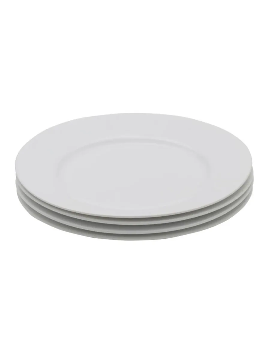 Набор из 4 тарелок для салата Everyday Whiteware Classic Rim Fitz and Floyd — изображение 3 из 4, белый