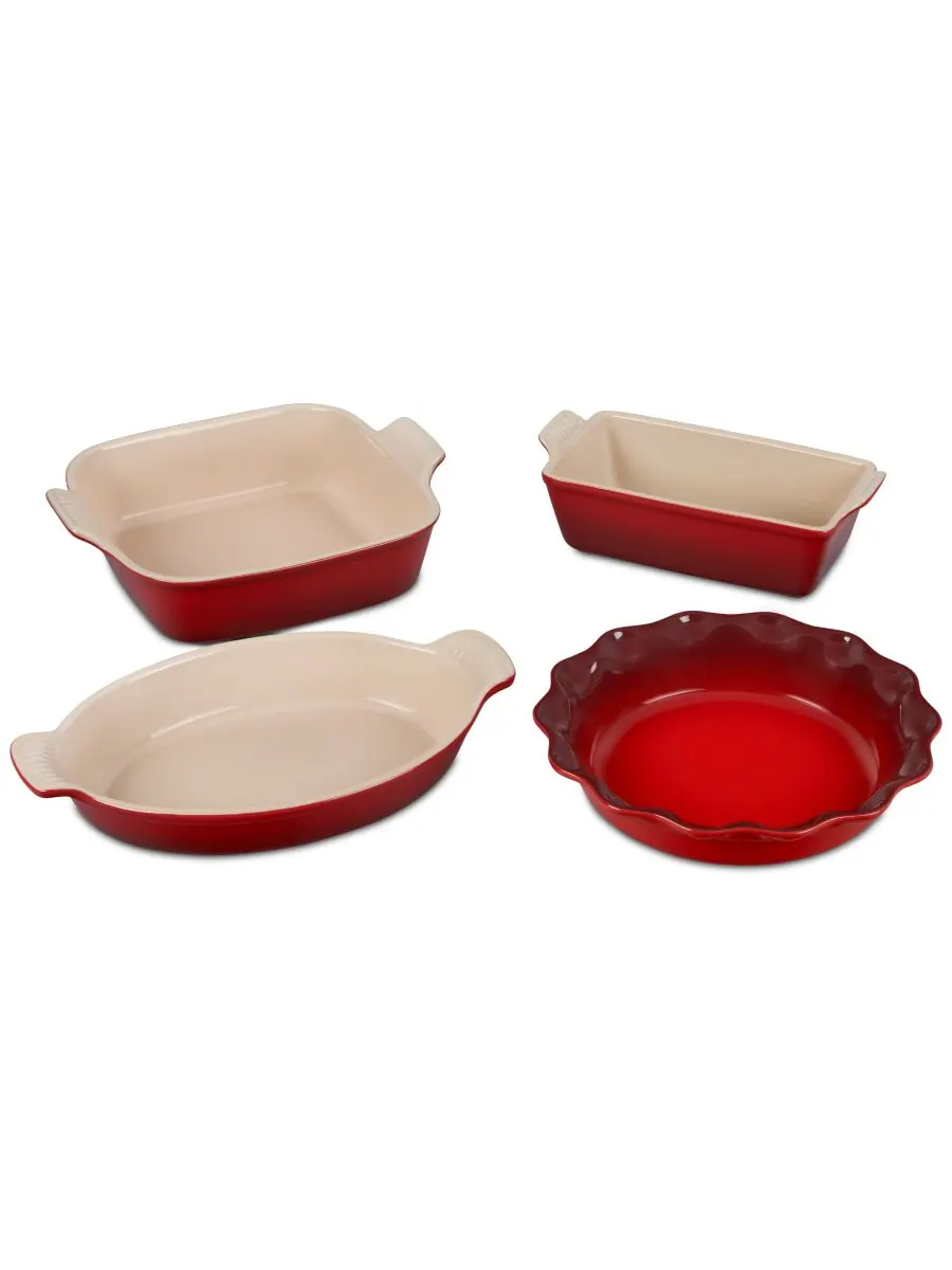 Набор посуды для выпечки Heritage из 4 предметов из каменной керамики Le Creuset