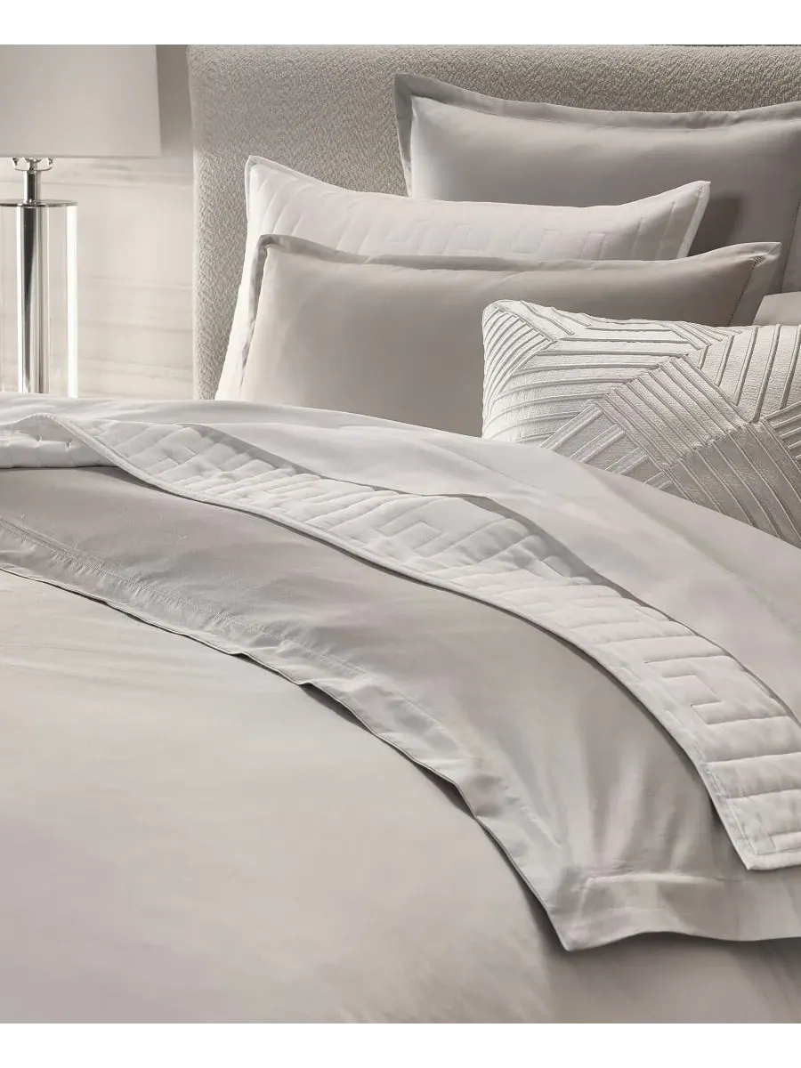 Пододеяльник из 100% хлопка Supima с плотностью 680 нитей, размер King Hotel Collection — изображение 2 из 4, серебристый