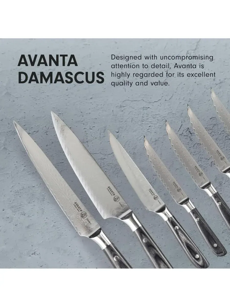 Набор дамасских блоков Avanta, 10 шт Messermeister — изображение 4 из 6, серебристый