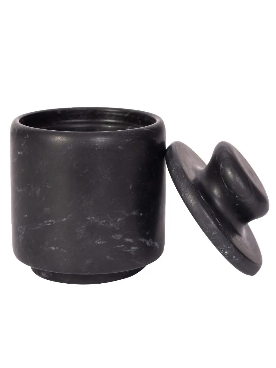 Мраморная солонка с крышкой Artifacts Trading Company — изображение 2 из 3, черный