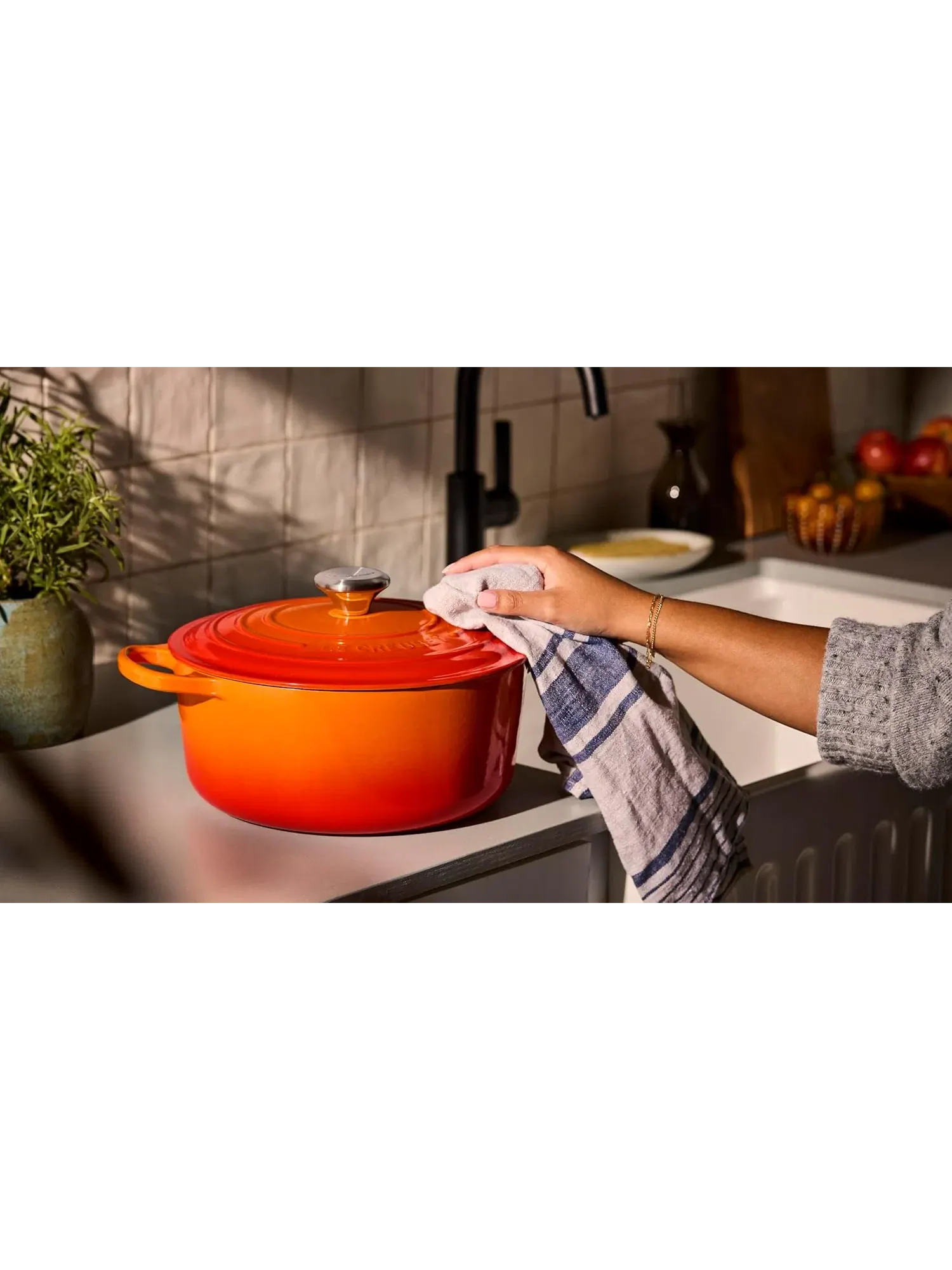 Набор чугунной эмалированной посуды Le Creuset Signature, 9 предметов — изображение 15 из 19, оранжевый