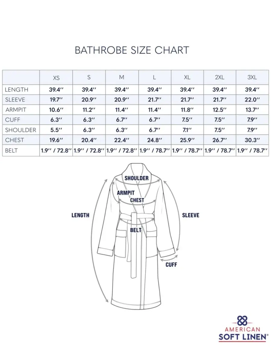 Халат махровый с шалевым воротником American Soft Linen — изображение 7 из 7, серый