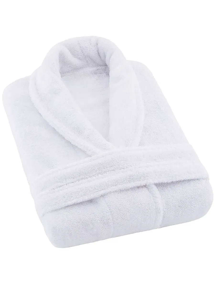 Халат махровый с воротником-шалью American Soft Linen — изображение 6 из 6, белый