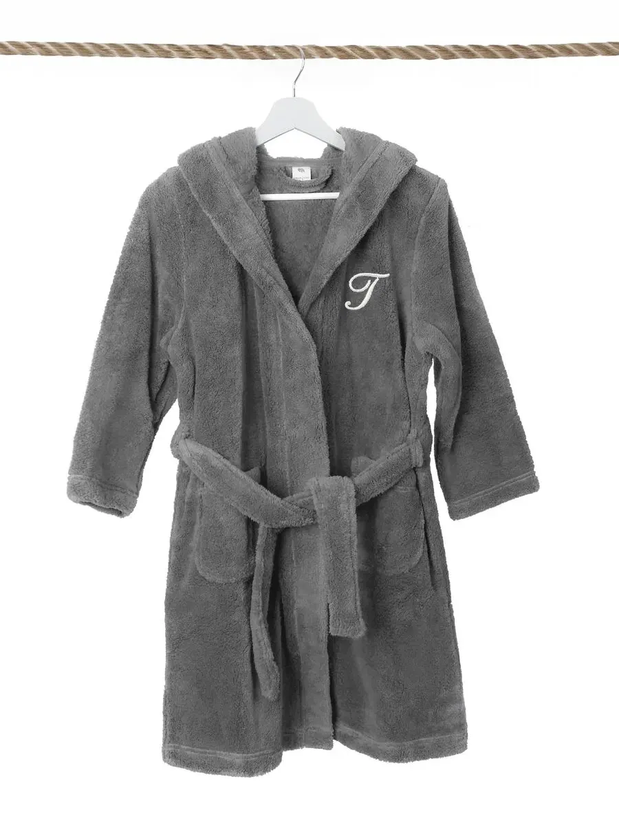Детский халат с капюшоном из микрофибры Personalized Kids Super Plush Hooded Bathrobe Linum Home — изображение 2 из 4