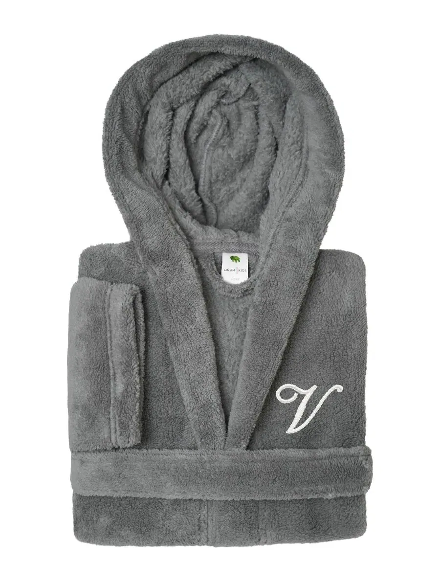 Детский халат с капюшоном из микрофибры Personalized Kids Super Plush Hooded Bathrobe Linum Home — изображение 1 из 4