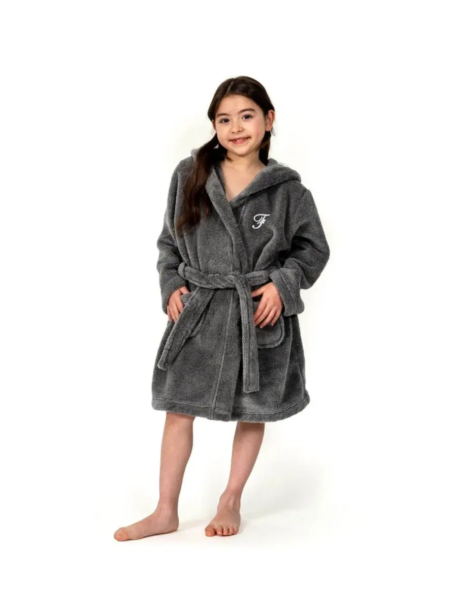 Детский халат с капюшоном из микрофибры Personalized Kids Super Plush Hooded Bathrobe Linum Home — изображение 3 из 4