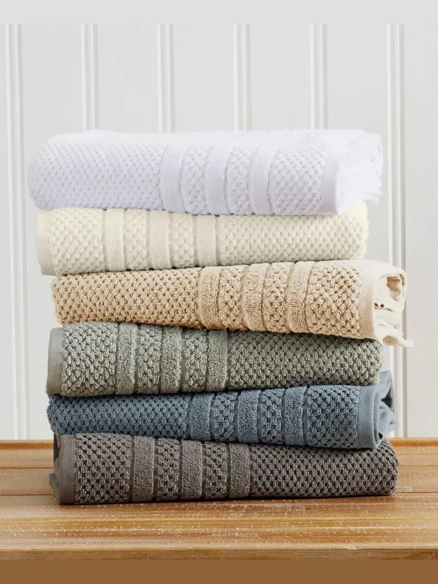 Набор полотенец для рук Cotton Textured, 6 шт Linery & Co — изображение 6 из 6, зеленый