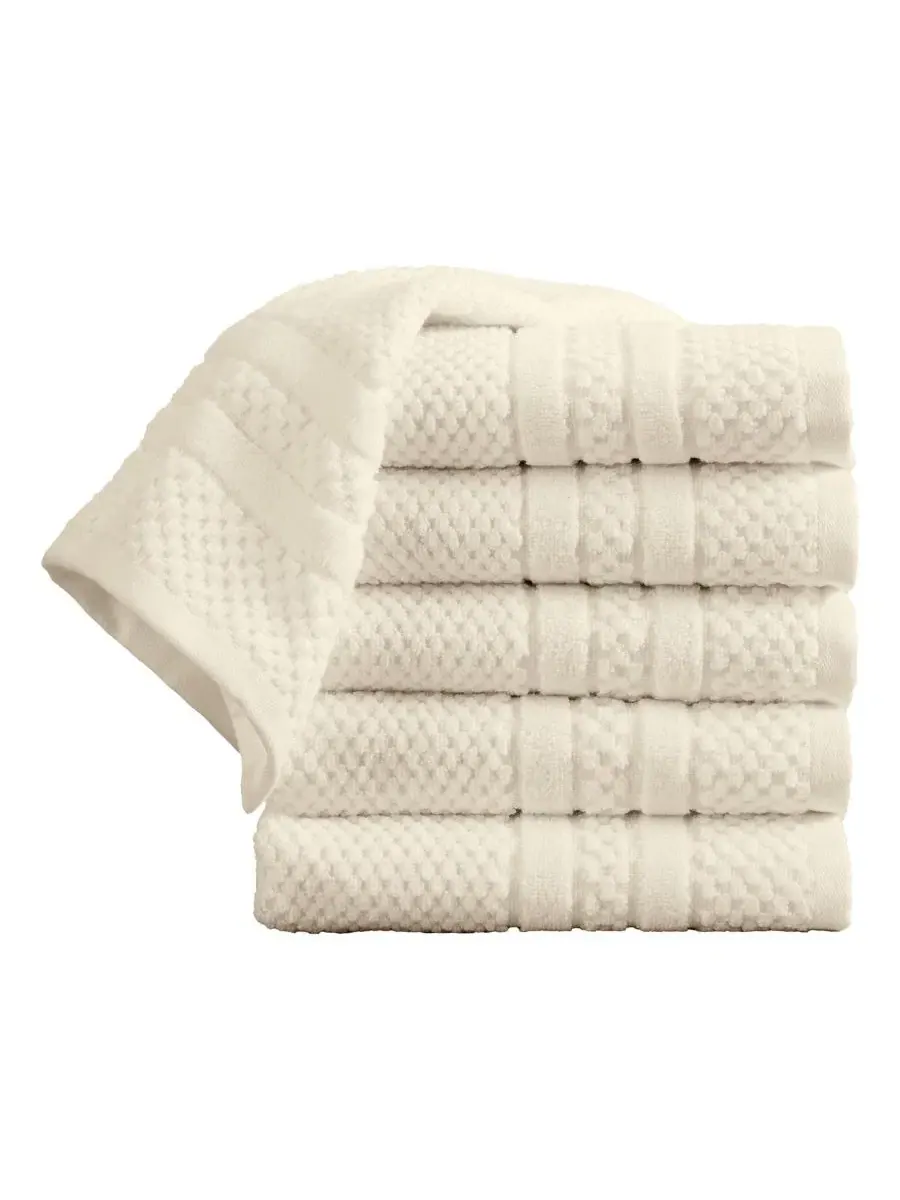 Набор полотенец для рук Cotton Textured 6pk, 6 шт. Linery & Co — изображение 1 из 6, белый