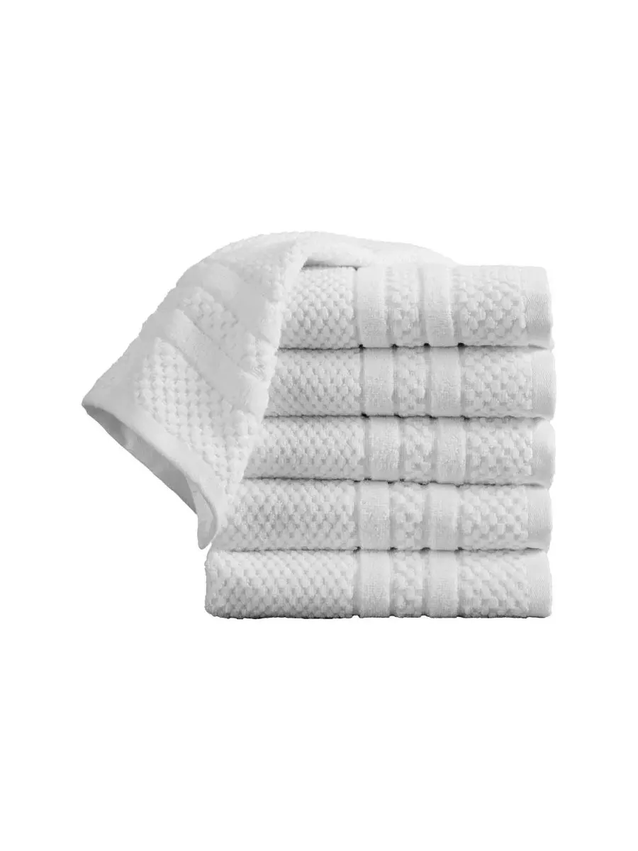 Набор из 6 полотенец для рук Cotton Textured Linery & Co — изображение 1 из 6, белый