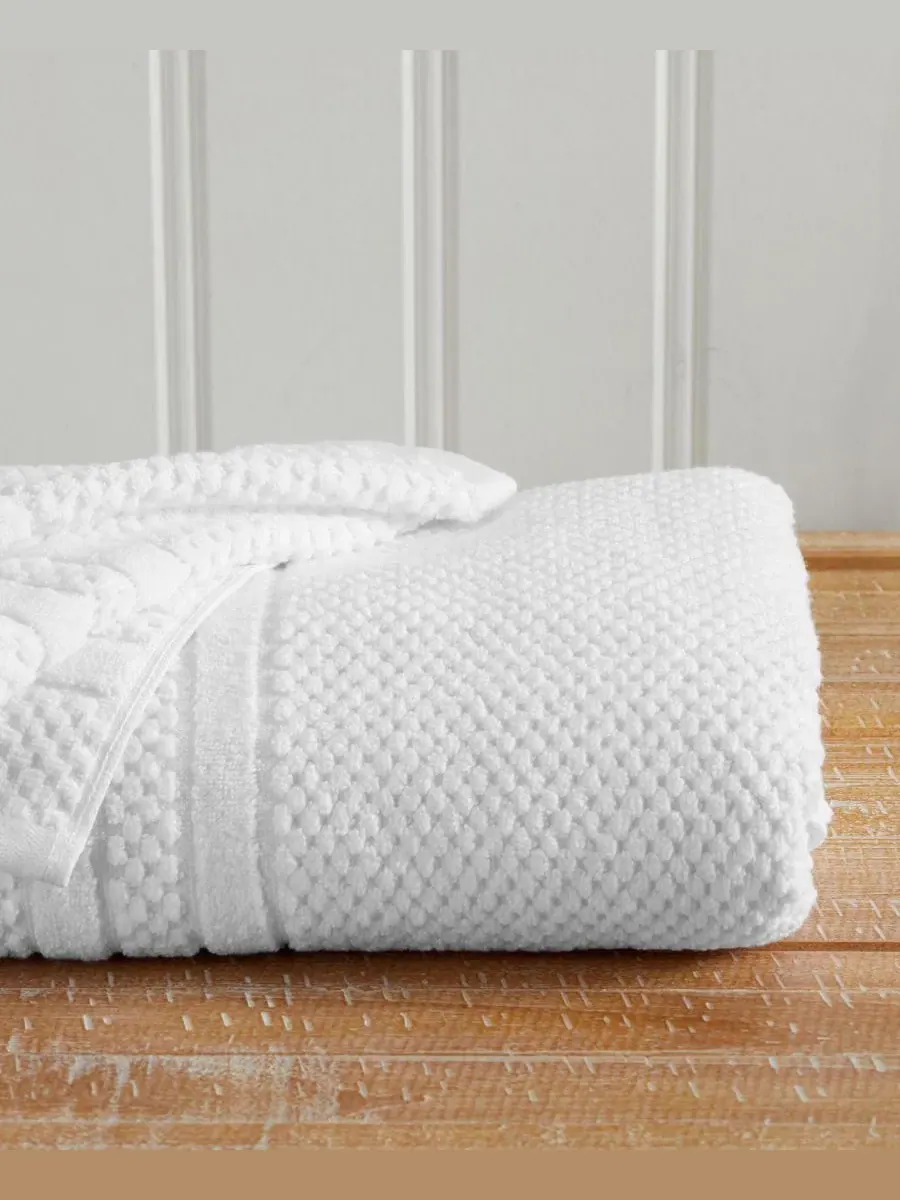 Набор из 6 полотенец для рук Cotton Textured Linery & Co — изображение 5 из 6, белый
