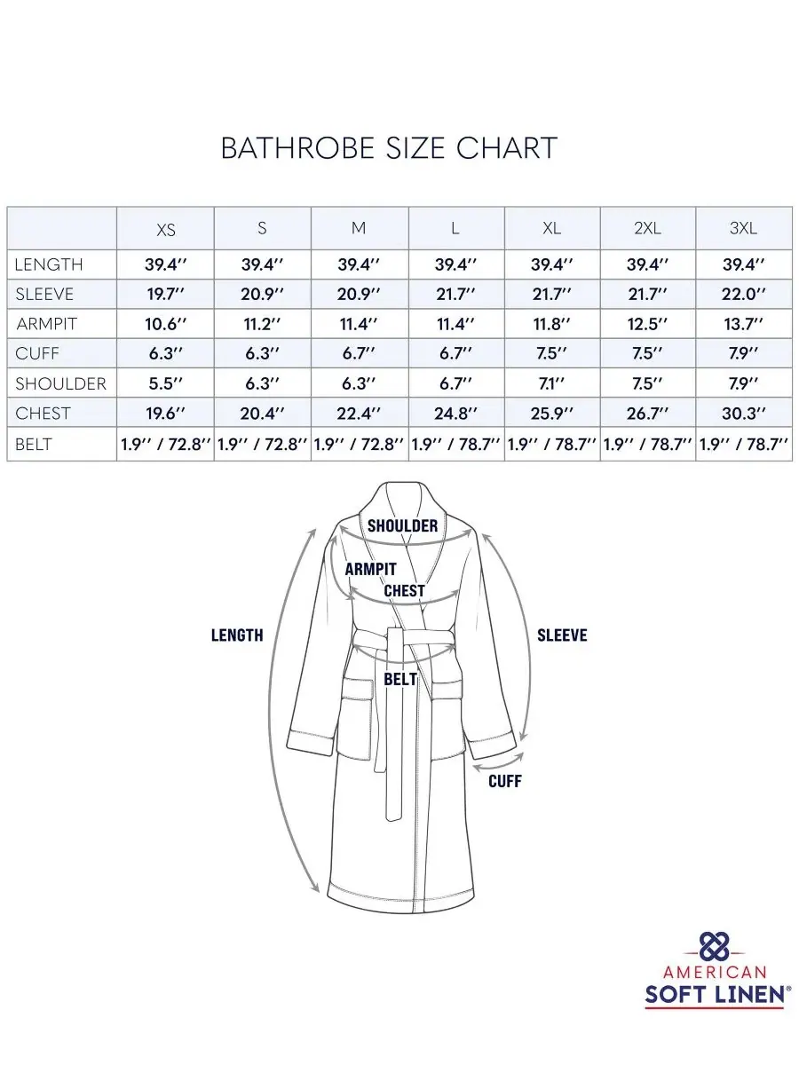 Халат махровый с шальным воротником American Soft Linen — изображение 8 из 8, черный