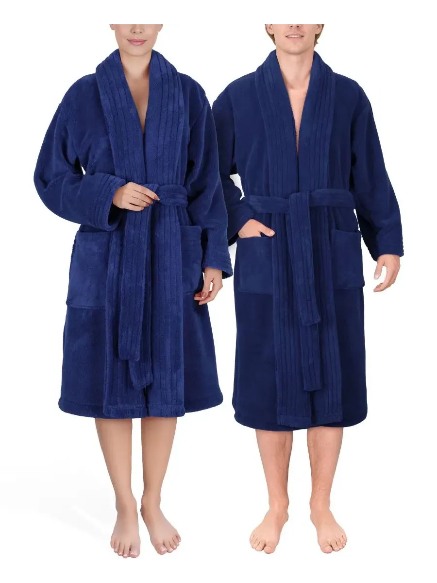 Халат махровый с шалевым воротником, флисовый, женский American Soft Linen