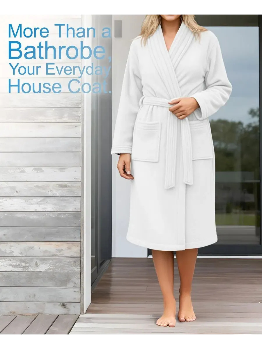 Халат махровый с шальным воротником, на поясе American Soft Linen — изображение 7 из 8, белый