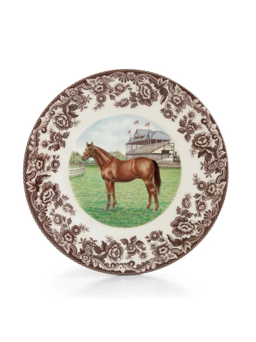 Салатная тарелка Woodland Thoroughbred Horse Salad Plate Spode — коричневый