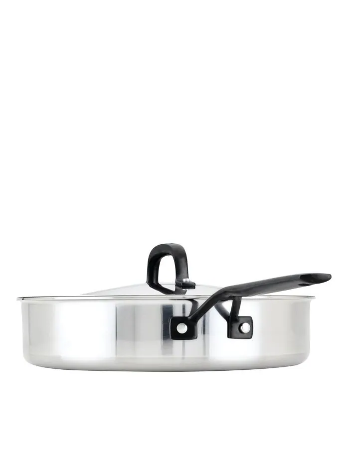 Сотейник с крышкой KitchenAid 5-Ply Clad Stainless Steel, 4.7 л/30 см, полированная сталь — изображение 2 из 8, серебряный