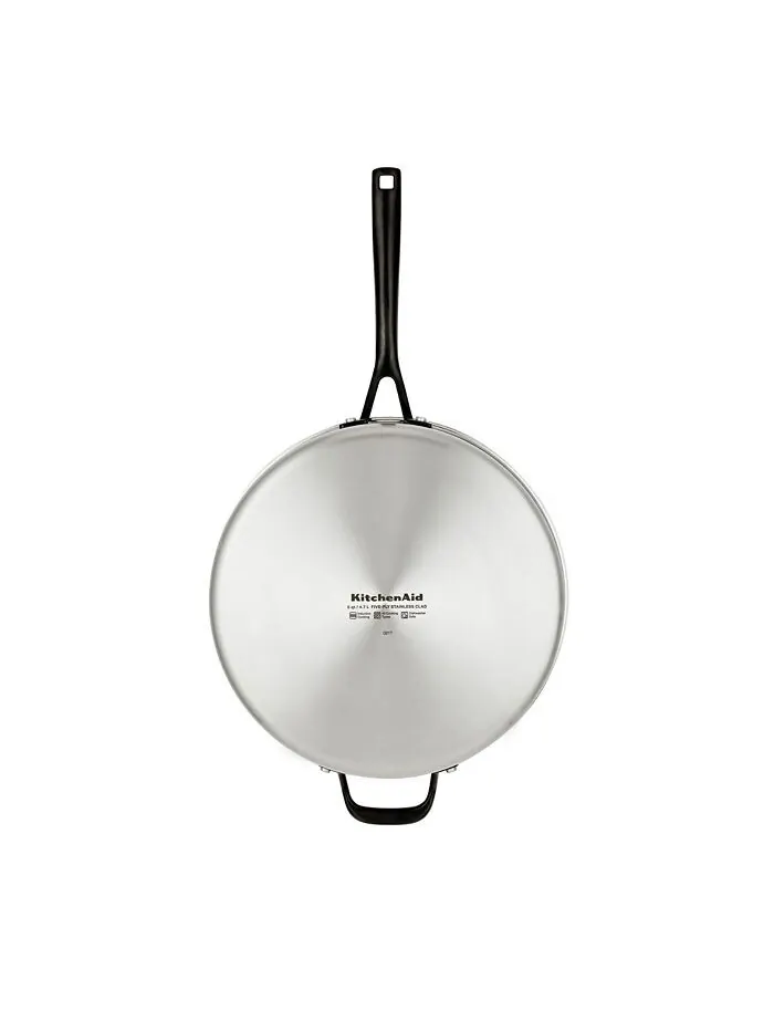 Сотейник с крышкой KitchenAid 5-Ply Clad Stainless Steel, 4.7 л/30 см, полированная сталь — изображение 3 из 8, серебряный