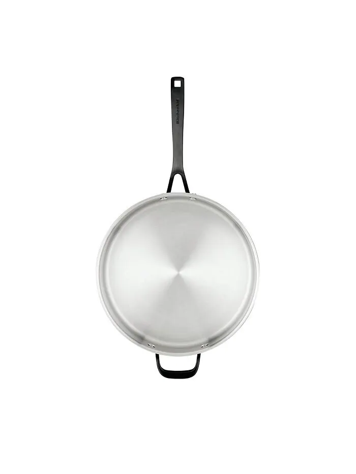 Сотейник с крышкой KitchenAid 5-Ply Clad Stainless Steel, 4.7 л/30 см, полированная сталь — изображение 4 из 8, серебряный