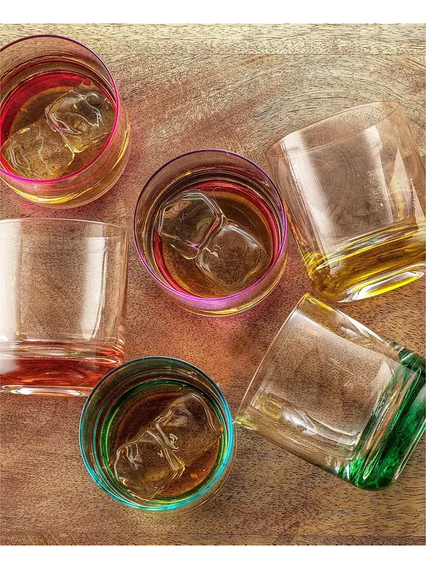 Двойной стеклянный стакан для виски в цвете "Old Fashion" - 10 унций, набор из 6 штук Joyjolt — изображение 3 из 4, мульти