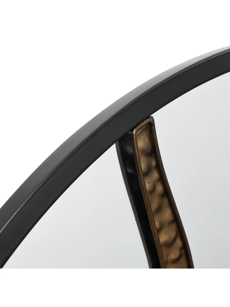 Круглое настенное зеркало LuxenHome Goldrush Black Metal Frame — изображение 6 из 9, черный