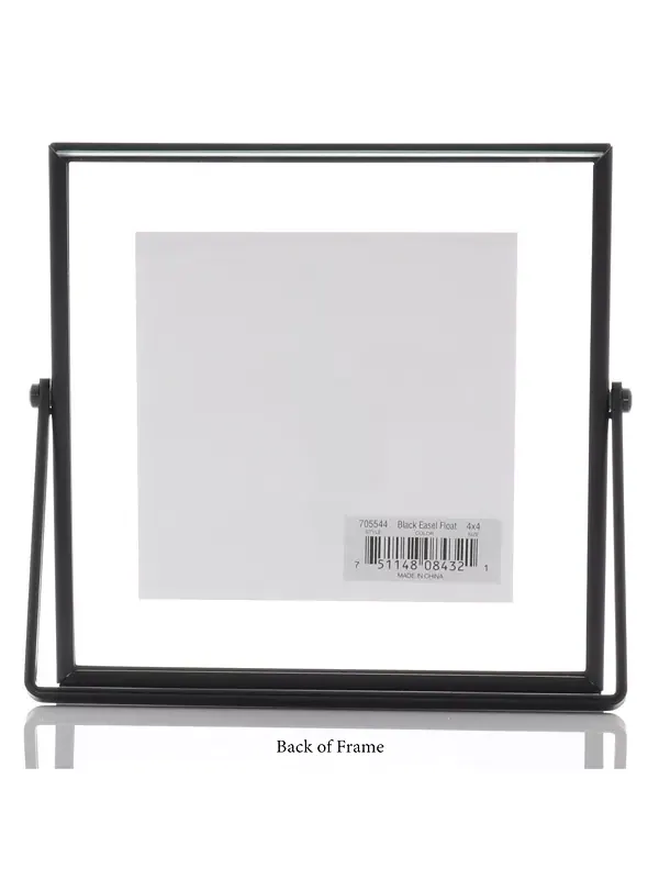 Металлическая мольбертная фоторамка, 4" x 4" Lawrence Frames — изображение 2 из 4, черный