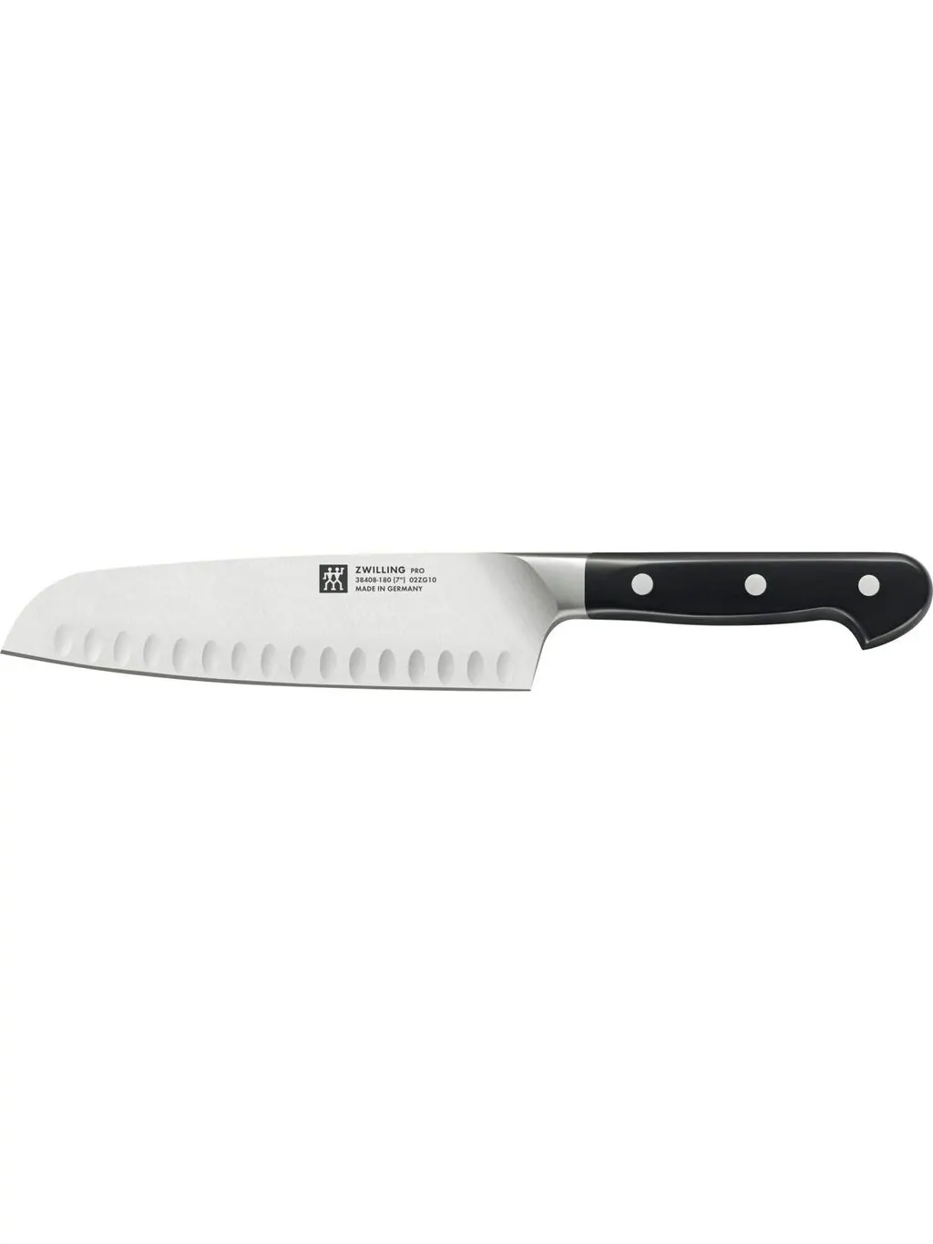 Нож ZWILLING Pro Santoku с воздушными карманами, 18 см — изображение 2 из 7, черный