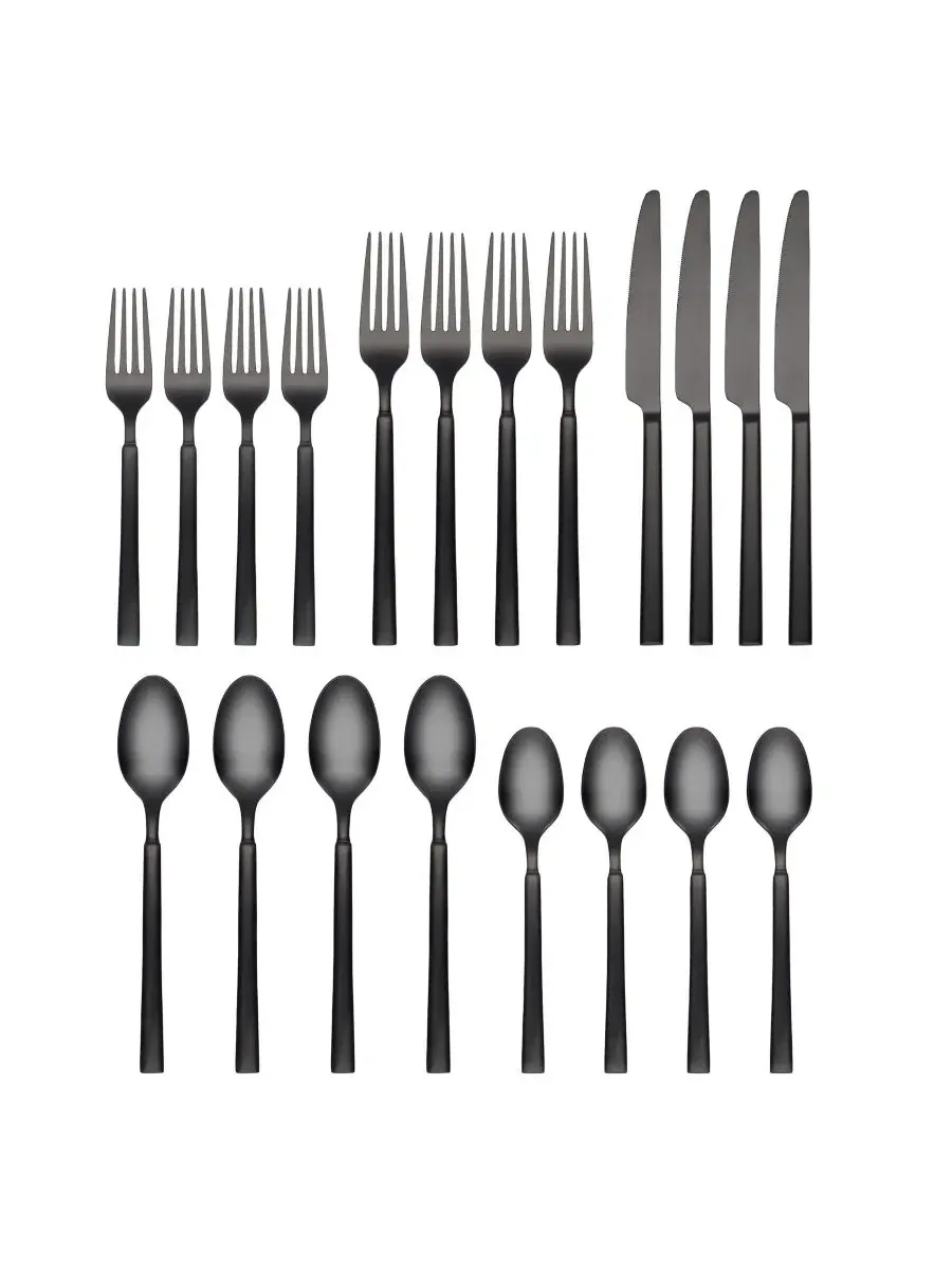 Набор столовых приборов из 20 предметов, черный атлас Cambridge Silversmiths — черный