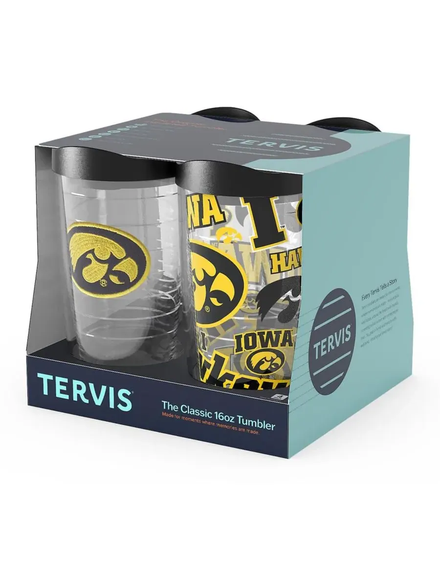 Набор из 4 стаканов Tervis Iowa Hawkeyes, 16 унций, с эмблемой — изображение 2 из 5, нет цвета