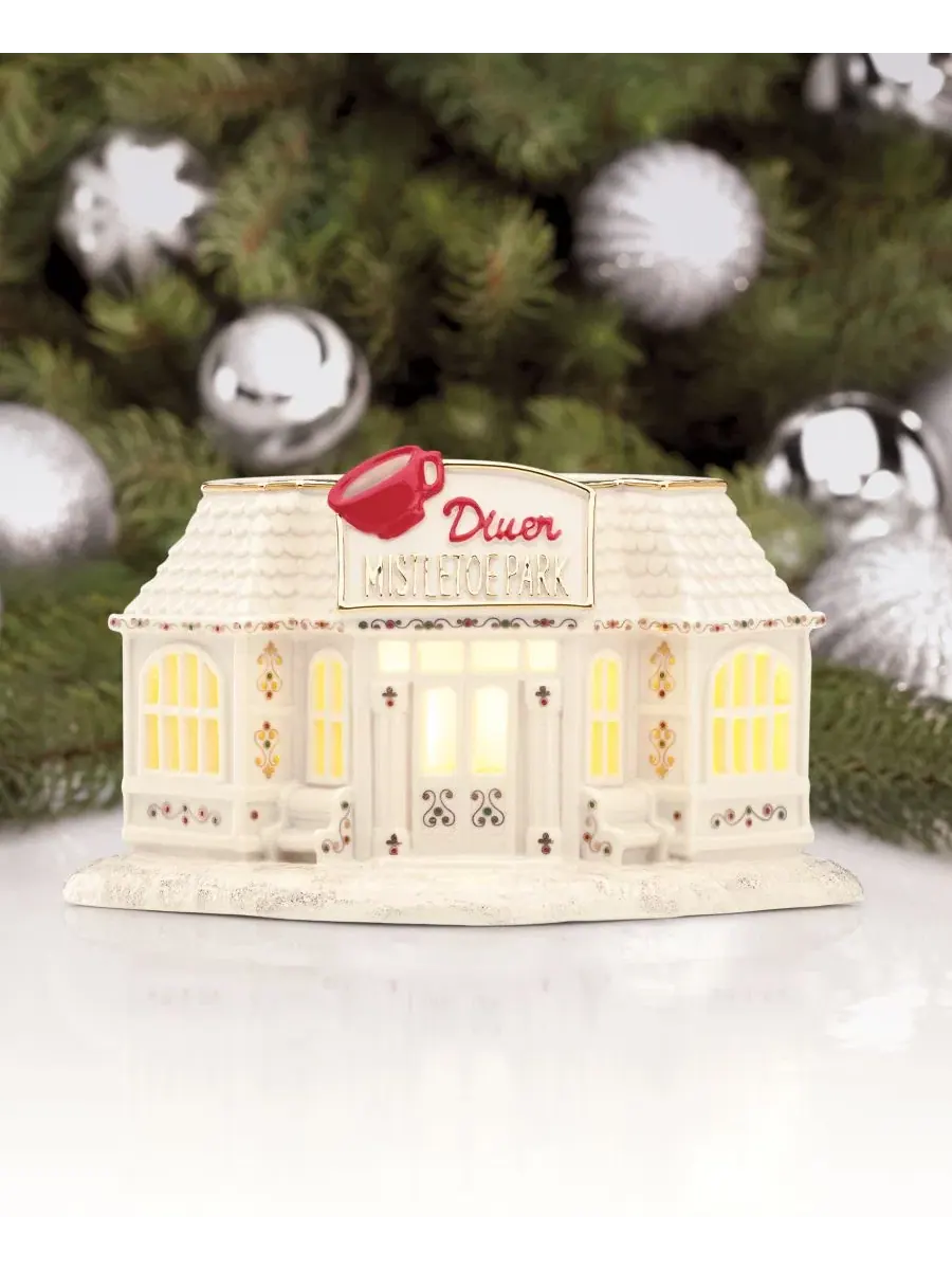 Декоративная фигурка с подсветкой Mistletoe Park Diner Lenox — изображение 2 из 7, мульти