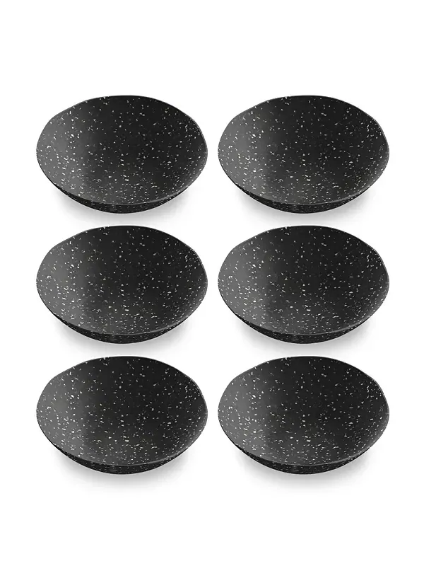 Набор из 6 мисок Orion Speckles 6,7 дюйма, 26 унций Abode Homewares — черный