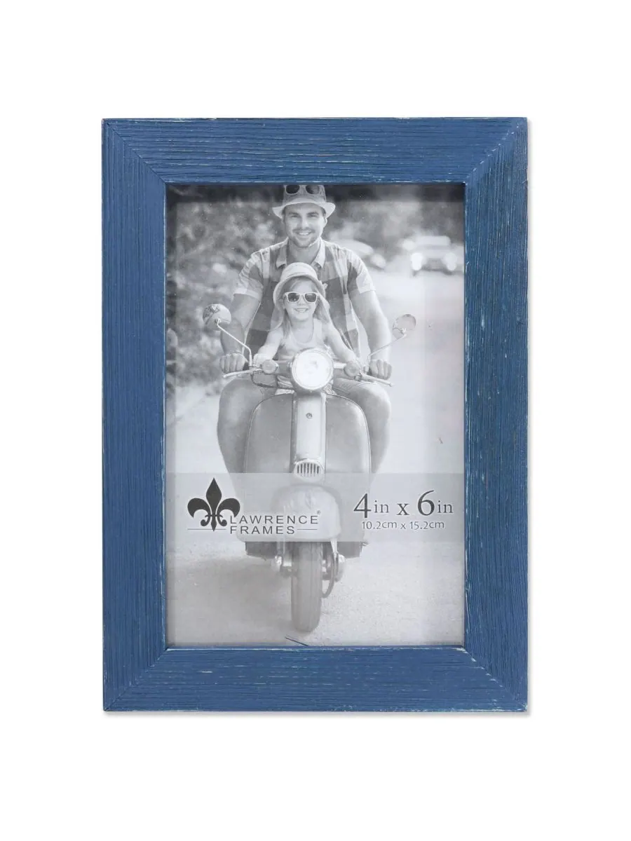 Lawrence Frames Рамка для картины Charlotte Weathered Navy Blue Wood Picture Frame - 4" x 6" — синий