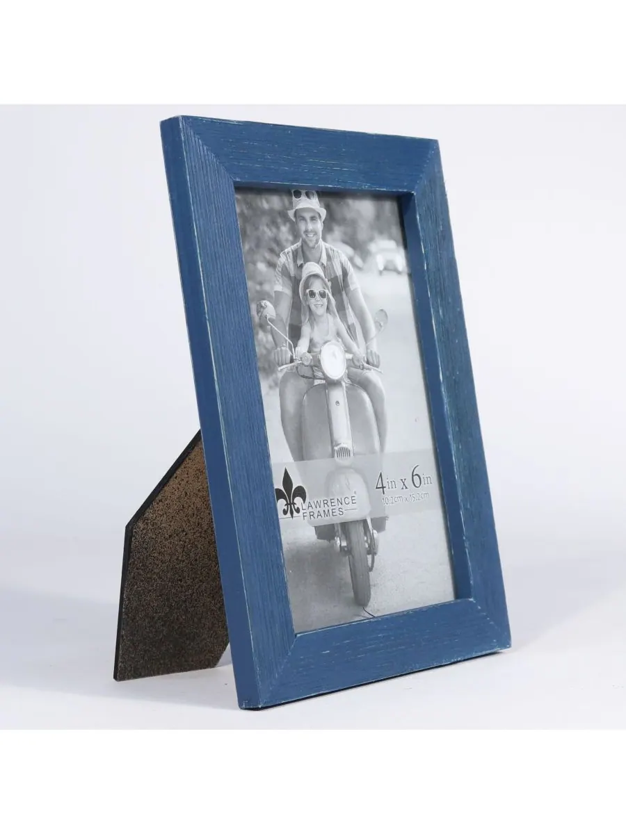 Lawrence Frames Рамка для картины Charlotte Weathered Navy Blue Wood Picture Frame - 4" x 6" — изображение 2 из 3