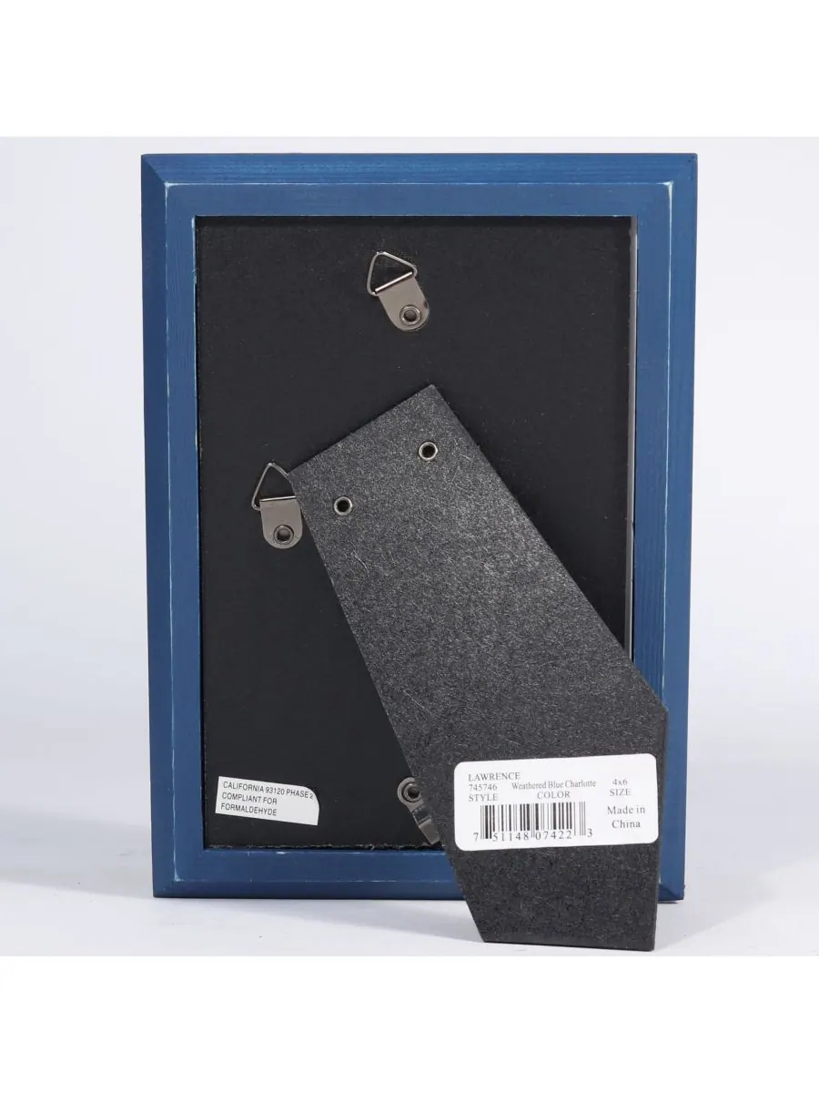Lawrence Frames Рамка для картины Charlotte Weathered Navy Blue Wood Picture Frame - 4" x 6" — изображение 3 из 3