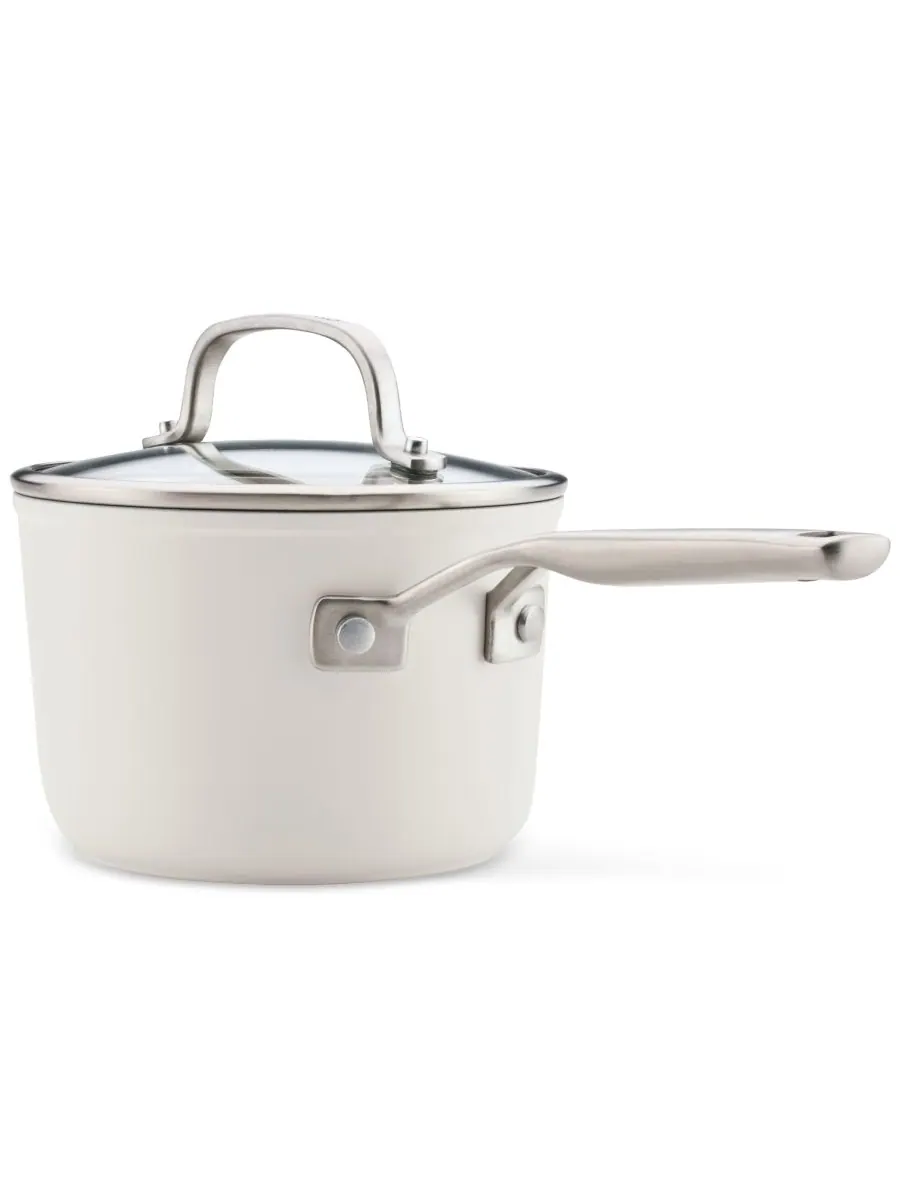 Ковш с крышкой KitchenAid Hard-Anodized Ceramic Induction, 1,9 л, Белый фарфор — изображение 8 из 10