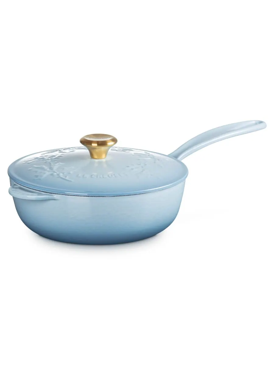 Сотейник чугунный Le Creuset Holly Collection, 2,1 л, 21 см — изображение 5 из 8, синий