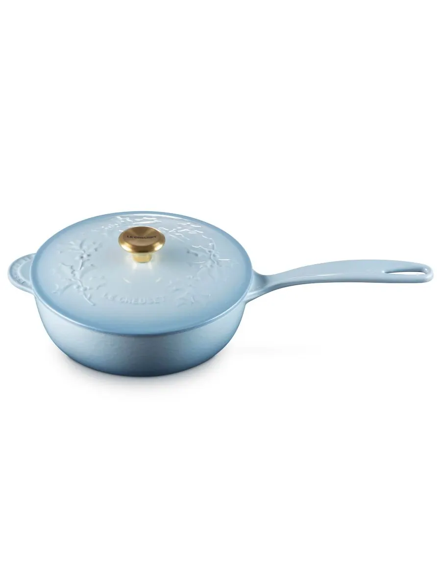 Сотейник чугунный Le Creuset Holly Collection, 2,1 л, 21 см — изображение 6 из 8, синий