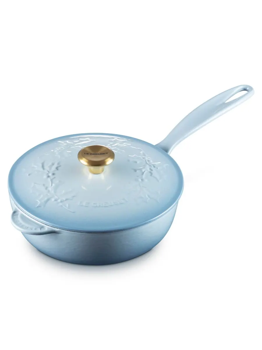 Сотейник чугунный Le Creuset Holly Collection, 2,1 л, 21 см — изображение 7 из 8, синий