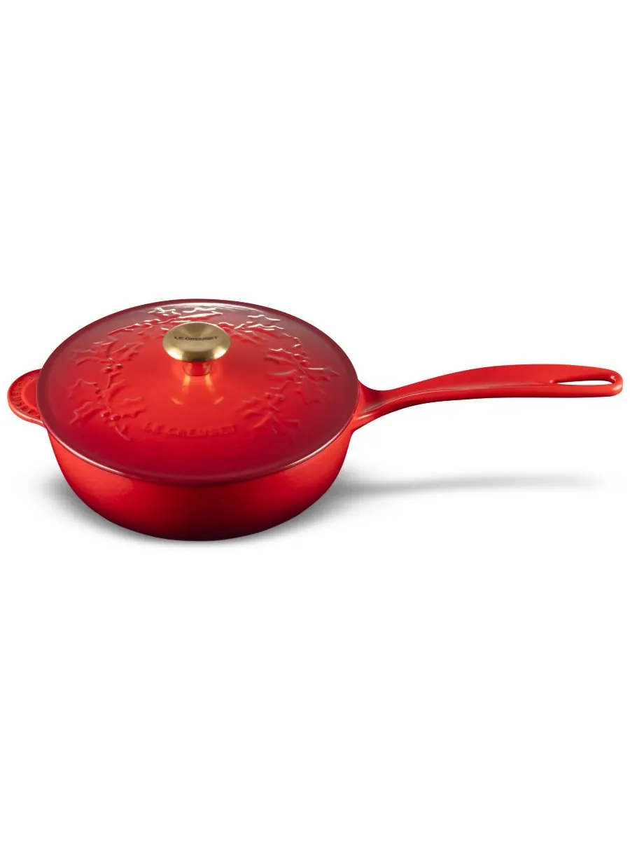 Сотейник чугунный Le Creuset Holly Collection, 2,1 л, 21 см — изображение 1 из 7, красный