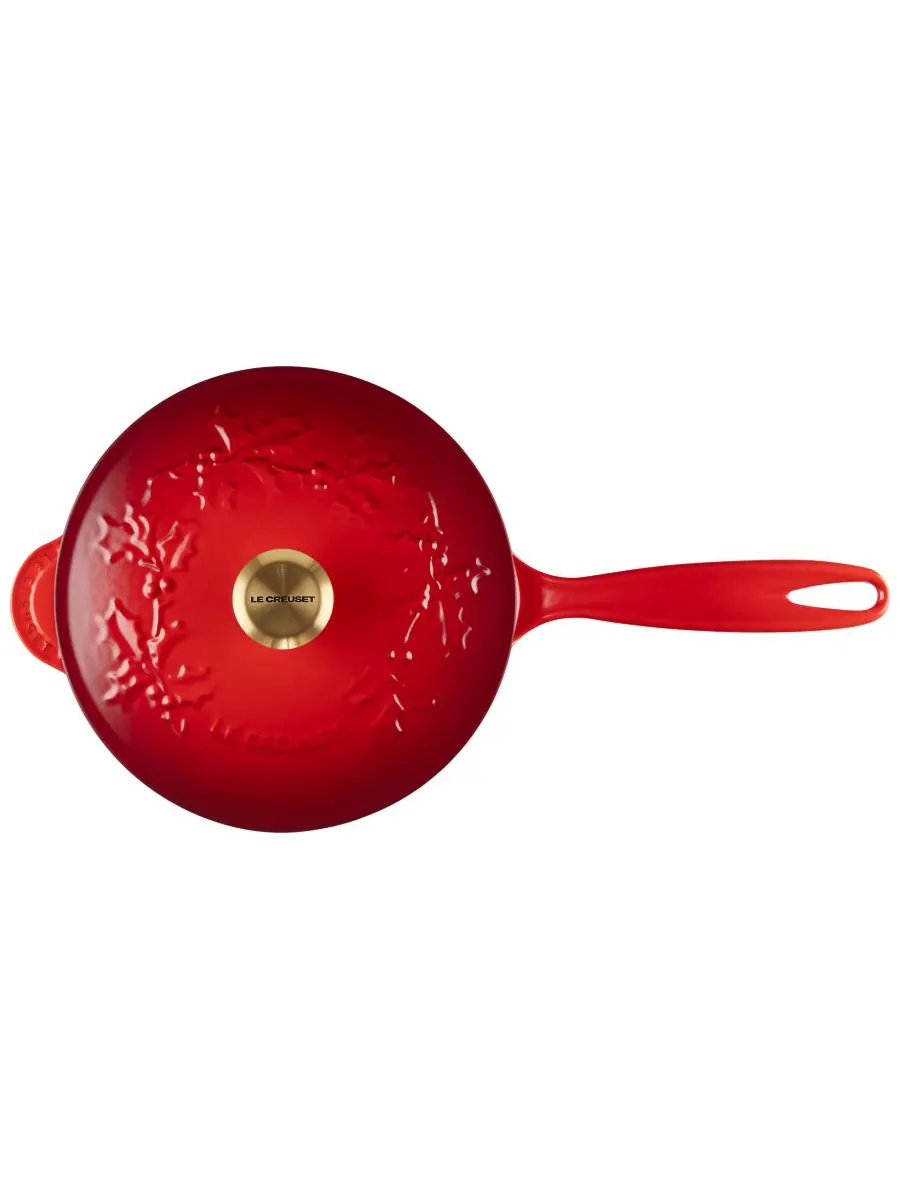 Сотейник чугунный Le Creuset Holly Collection, 2,1 л, 21 см — изображение 3 из 7, красный