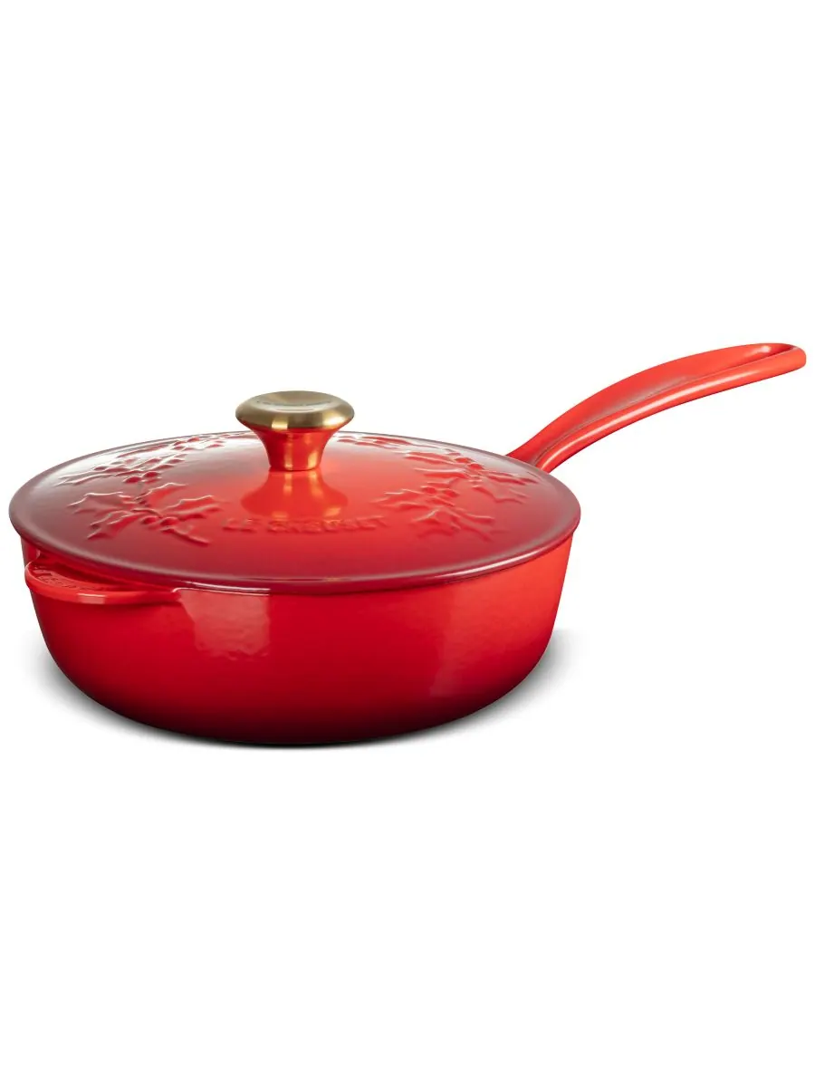 Сотейник чугунный Le Creuset Holly Collection, 2,1 л, 21 см — изображение 5 из 7, красный
