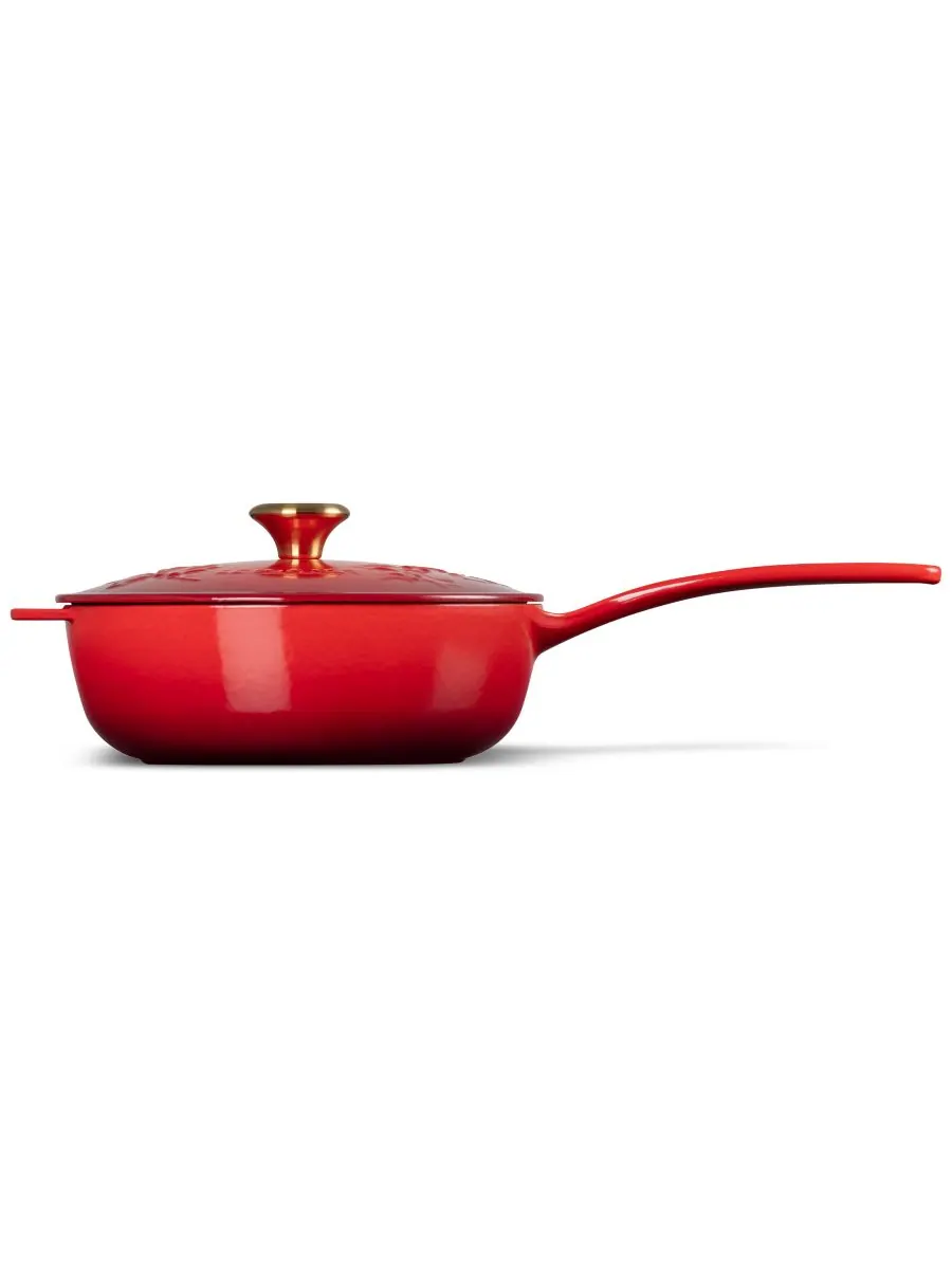 Сотейник чугунный Le Creuset Holly Collection, 2,1 л, 21 см — изображение 6 из 7, красный