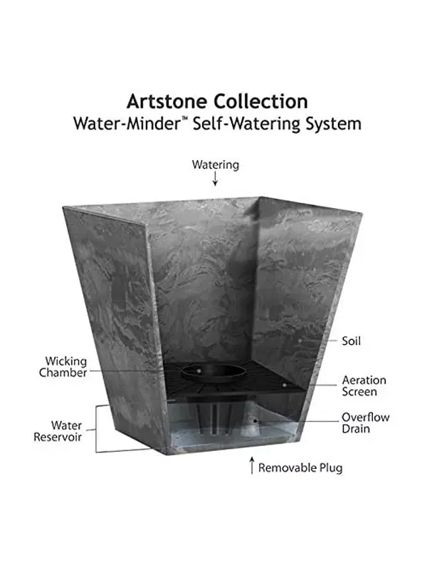 35080 ella квадратное кашпо Artstone Collection мятный - 6 дюймов Novelty — изображение 2 из 3, зеленый