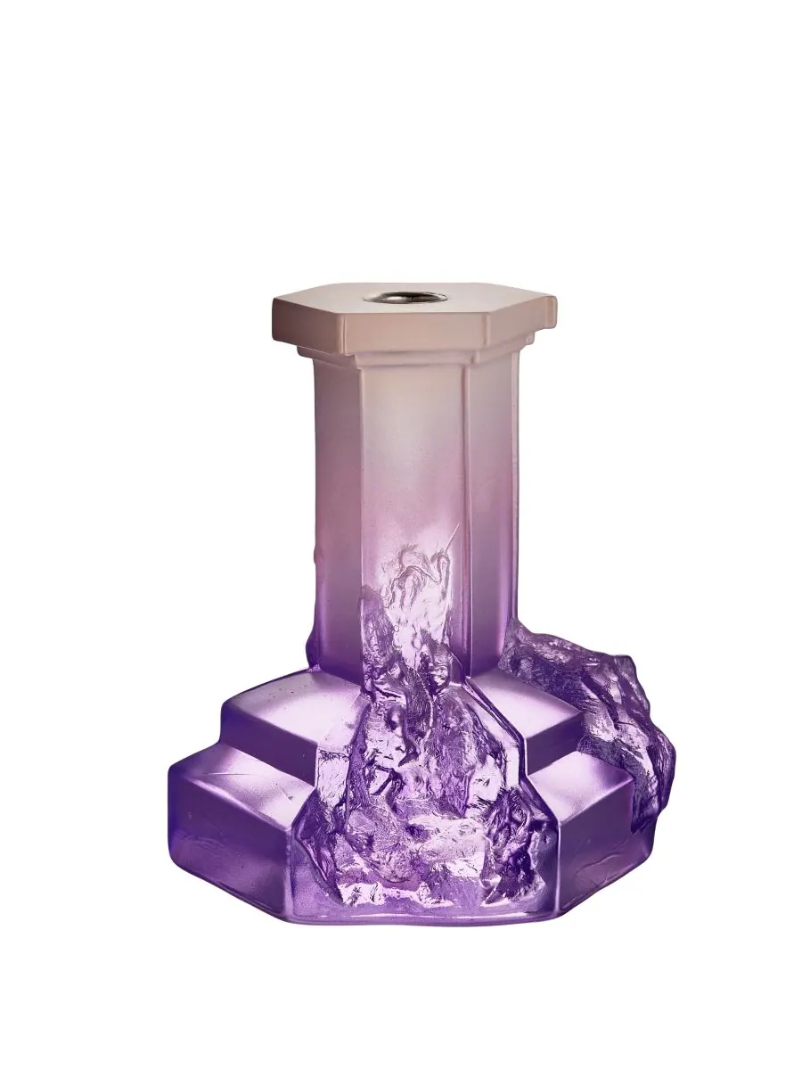 Большие подсвечники Rocky Baroque Lilac Kosta Boda — изображение 3 из 5, фиолетовый
