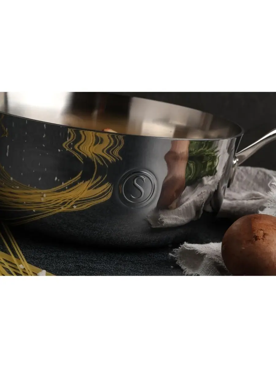 Посуда шеф-повара Voyage Series из трехслойной нержавеющей стали, объемом 4 л Saveur Selects — изображение 3 из 8, серебряный