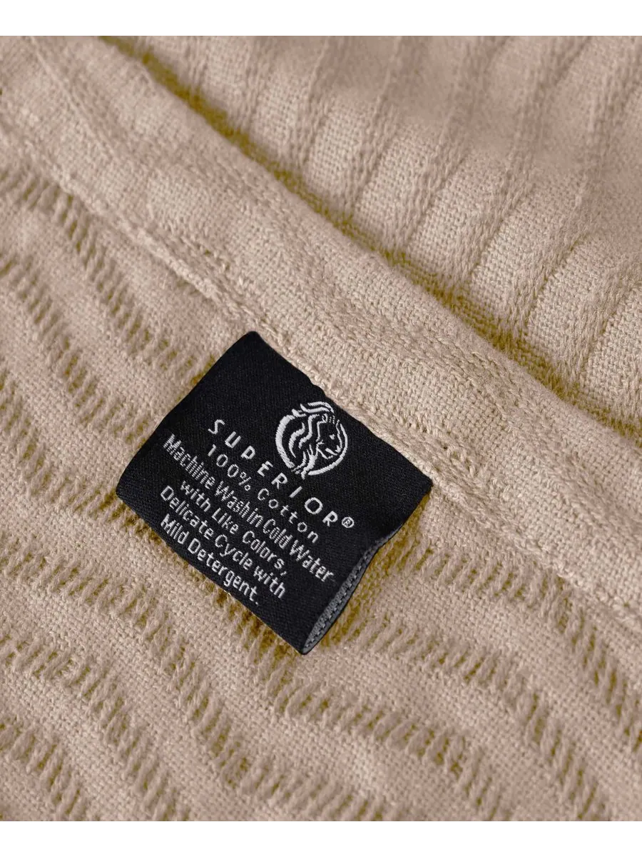 Легкое тканое одеяло Jena Cotton Textured Chevron, размер King Superior — изображение 5 из 7, хаки