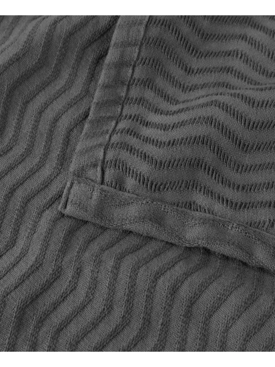 Легкое тканое одеяло Jena Cotton Textured Chevron, размер King Superior — изображение 3 из 7, темно-серый